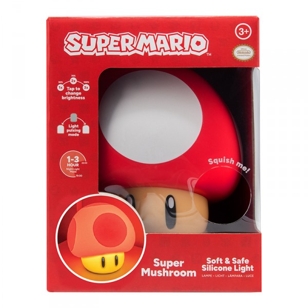 Super Mario Pilz SquishyGlo Silikon-Leuchte mit Akku