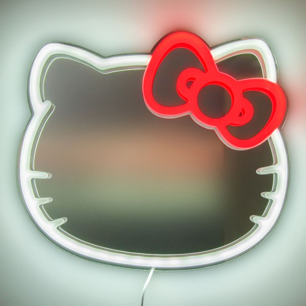 Wandspiegel mit LED Neon Beleuchtung - Hello Kitty