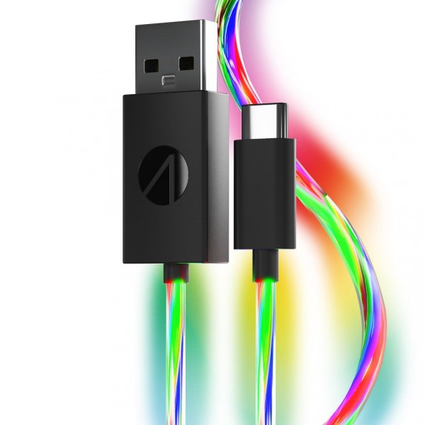 USB-C Ladekabel (2x 2m) mit LED Beleuchtung (Playstation 5)