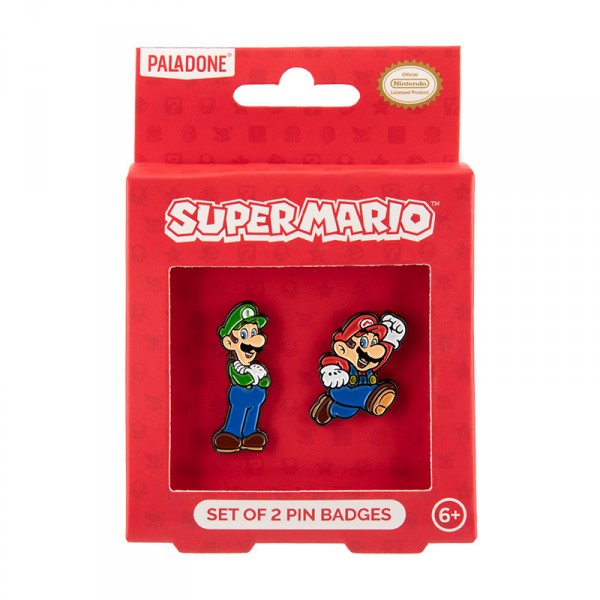 2er Set Emaille-Ansteckpin - Super Mario: Mario & Luigi