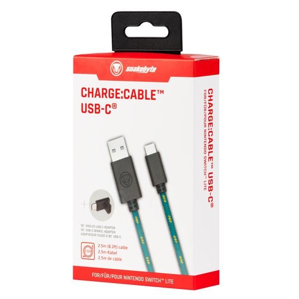 Charge:Cable USB-C (2.5m + 90 Grad Winkel-Adapter) (Nintendo Switch)