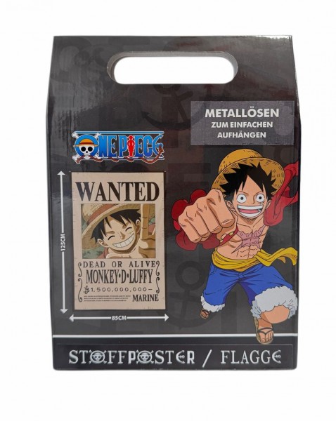 Stoffposter/Flagge - One Piece WANTED (125x85 cm)